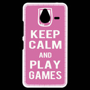 Coque Personnalisée Nokia Lumia 640XL LTE Keep Calm Play games Rose