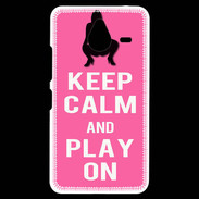 Coque Personnalisée Nokia Lumia 640XL LTE Keep Calm Play on Rose