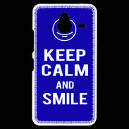 Coque Personnalisée Nokia Lumia 640XL LTE Keep Calm Smile Bleu