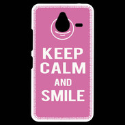 Coque Personnalisée Nokia Lumia 640XL LTE Keep Calm Smile Rose