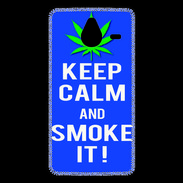 Coque Personnalisée Nokia Lumia 640XL LTE Keep Calm Smoke it Bleu