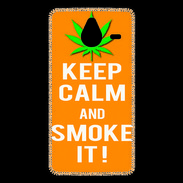 Coque Personnalisée Nokia Lumia 640XL LTE Keep Calm Smoke it Orange