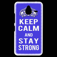 Coque Personnalisée Nokia Lumia 640XL LTE Keep Calm Stay strong Bleu