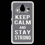 Coque Personnalisée Nokia Lumia 640XL LTE Keep Calm Stay strong Gris