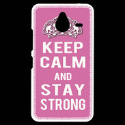 Coque Personnalisée Nokia Lumia 640XL LTE Keep Calm Stay strong Rose
