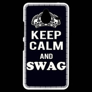 Coque Personnalisée Nokia Lumia 640XL LTE Keep Calm Swag Noir
