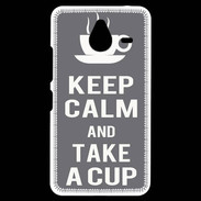 Coque Personnalisée Nokia Lumia 640XL LTE Keep Calm Take a cup Gris