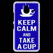 Coque Personnalisée Nokia Lumia 640XL LTE Keep Calm Take a cup Bleu