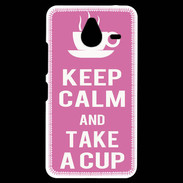 Coque Personnalisée Nokia Lumia 640XL LTE Keep Calm Take a cup Rose