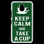 Coque Personnalisée Nokia Lumia 640XL LTE Keep Calm Take a cup Vert
