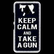 Coque Personnalisée Nokia Lumia 640XL LTE Keep Calm Take a gun Noir