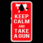 Coque Personnalisée Nokia Lumia 640XL LTE Keep Calm Take a gun Rouge