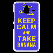 Coque Personnalisée Nokia Lumia 640XL LTE Keep Calm Take Banana Bleu