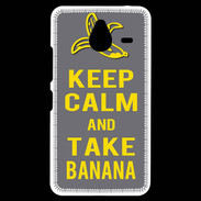 Coque Personnalisée Nokia Lumia 640XL LTE Keep Calm Take Banana Gris