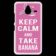 Coque Personnalisée Nokia Lumia 640XL LTE Keep Calm Take Banana Rose