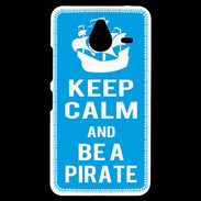 Coque Personnalisée Nokia Lumia 640XL LTE Keep Calm Be a Pirate Cyan