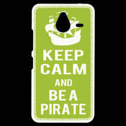 Coque Personnalisée Nokia Lumia 640XL LTE Keep Calm Be a Pirate Vert pomme