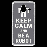 Coque Personnalisée Nokia Lumia 640XL LTE Keep Calm Be a Robot Gris