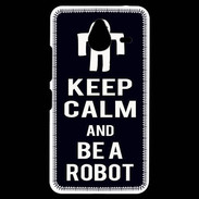 Coque Personnalisée Nokia Lumia 640XL LTE Keep Calm Be a Robot Noir