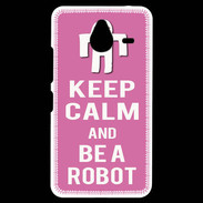 Coque Personnalisée Nokia Lumia 640XL LTE Keep Calm Be a Robot Rose