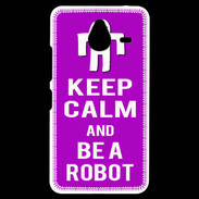 Coque Personnalisée Nokia Lumia 640XL LTE Keep Calm Be a Robot Violet