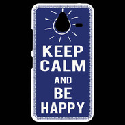 Coque Personnalisée Nokia Lumia 640XL LTE Keep Calm Be Happy Bleu