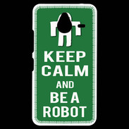 Coque Personnalisée Nokia Lumia 640XL LTE Keep Calm Be a Robot Vert