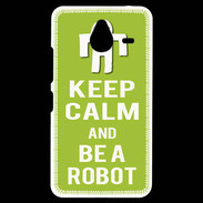 Coque Personnalisée Nokia Lumia 640XL LTE Keep Calm Be a Robot Vert pomme