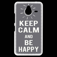 Coque Personnalisée Nokia Lumia 640XL LTE Keep Calm Be Happy Gris