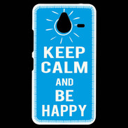 Coque Personnalisée Nokia Lumia 640XL LTE Keep Calm Be Happy Cyan
