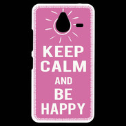 Coque Personnalisée Nokia Lumia 640XL LTE Keep Calm Be Happy Rose