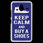 Coque Personnalisée Nokia Lumia 640XL LTE Keep Calm Buy Shoes Bleu