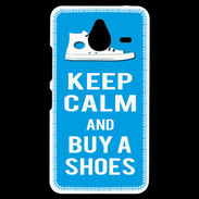 Coque Personnalisée Nokia Lumia 640XL LTE Keep Calm Buy Shoes Cyan 