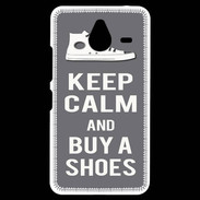 Coque Personnalisée Nokia Lumia 640XL LTE Keep Calm Buy Shoes Gris