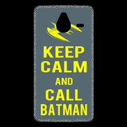 Coque Personnalisée Nokia Lumia 640XL LTE Keep Calm Call Batman Gris