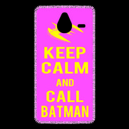 Coque Personnalisée Nokia Lumia 640XL LTE Keep Calm Call Batman Rose