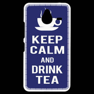 Coque Personnalisée Nokia Lumia 640XL LTE Keep Calm Drink Tea Bleu