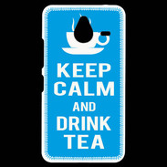 Coque Personnalisée Nokia Lumia 640XL LTE Keep Calm Drink Tea Cyan
