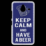 Coque Personnalisée Nokia Lumia 640XL LTE Keep Calm Have a beer Bleu