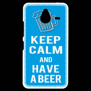 Coque Personnalisée Nokia Lumia 640XL LTE Keep Calm Have a beer Cyan