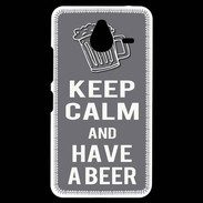 Coque Personnalisée Nokia Lumia 640XL LTE Keep Calm Have a beer Gris