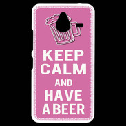 Coque Personnalisée Nokia Lumia 640XL LTE Keep Calm Have a beer Rose