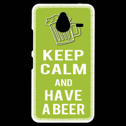 Coque Personnalisée Nokia Lumia 640XL LTE Keep Calm Have a beer Vert pomme