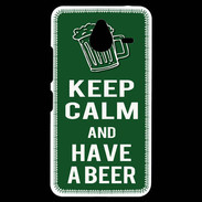Coque Personnalisée Nokia Lumia 640XL LTE Keep Calm Have a beer Vert