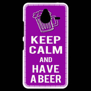 Coque Personnalisée Nokia Lumia 640XL LTE Keep Calm Have a beer Violet