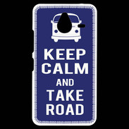 Coque Personnalisée Nokia Lumia 640XL LTE Keep Calm Take road Bleu