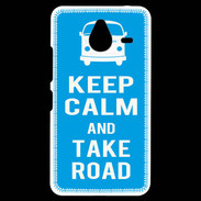 Coque Personnalisée Nokia Lumia 640XL LTE Keep Calm Take Road Cyan