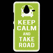Coque Personnalisée Nokia Lumia 640XL LTE Keep Calm Take road Vert pomme