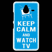 Coque Personnalisée Nokia Lumia 640XL LTE Keep Calm Watch TV Cyan