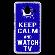 Coque Personnalisée Nokia Lumia 640XL LTE Keep Calm Watch TV Bleu